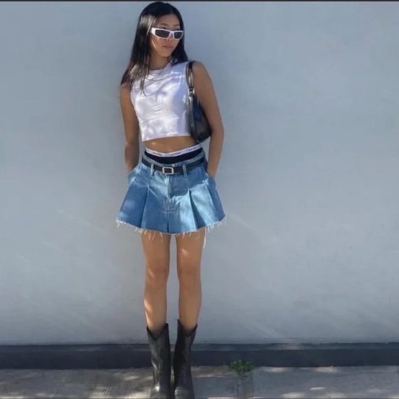 Zara Blue Denim Micro Mini Skirt - Picture 4 of 9